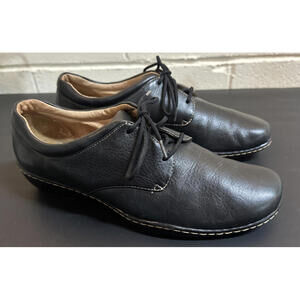 Soft Spots Shoes Women's 11N Black Lace Up Round Toe Upper Leather Comfortable